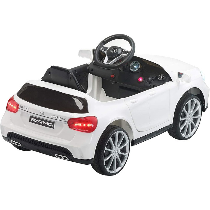 Електромобіль для дітей Mercedes-Benz GLA 45, білий, до 7 км/год, з пультом ДК, MP3