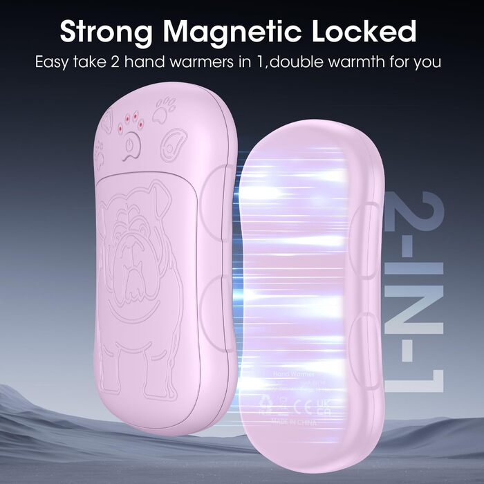 Електричні грілки для рук, 2 шт., 6000 мАг, акумулятор, багаторазові, зарядні кишенькові грілки для активного відпочинку, спорту, полювання, гольфу, кемпінгу, теплий подарунок для жінок, чоловіків, дітей (фіолетовий)