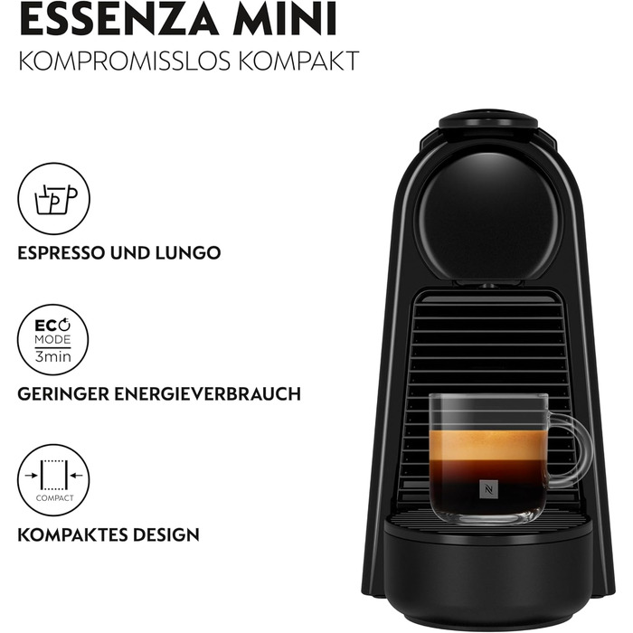 Кавомашина Nespresso DeLonghi Essenza Mini EN85.R чорного кольору