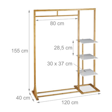 Вішалка для одягу Relaxdays з бамбука та МДФ