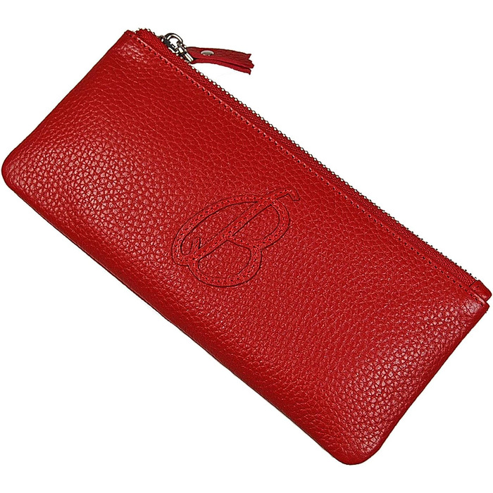Косметична сумочка GoBago з натуральної шкіри 20,5х9 см червона