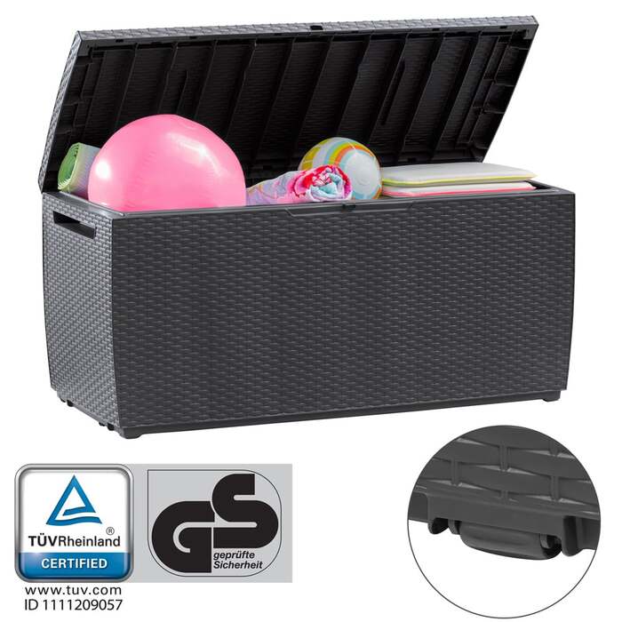 Коробка для подушок KETER® Capri Anthracite 310L з коліщатками
