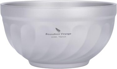 Титанові миски iBasingo з подвійними стінками 500мл та 800мл: для вівсянки, їжі, рису, супу. Легкі, портативні, металеві миски для кемпінгу та відпочинку на природі. Модель Ti1169t