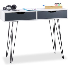 Письмовий стіл Relaxdays білий, з висувними ящиками, сучасний дизайн, молодіжний стіл, ВхШхГ 76 х 100 х 40 см, білий