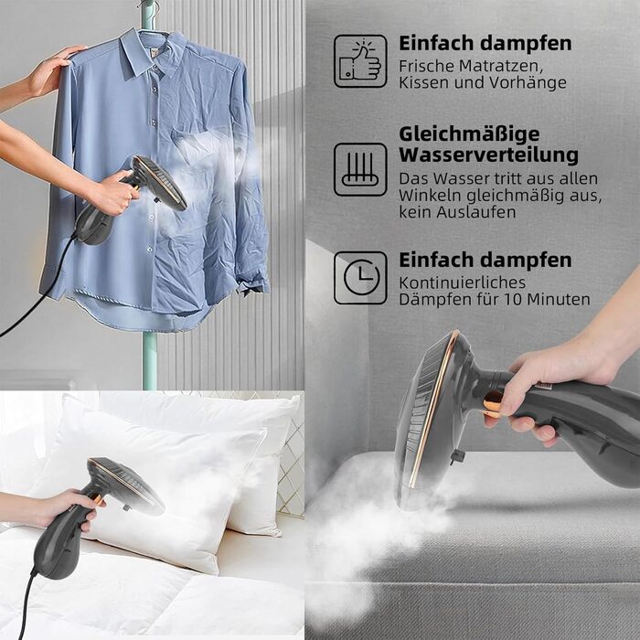 Відпарювач для одягу Steamer 1500W: портативний відпарювач з потужністю 25 г/хв | Без прасувальної дошки | Для дому та подорожей