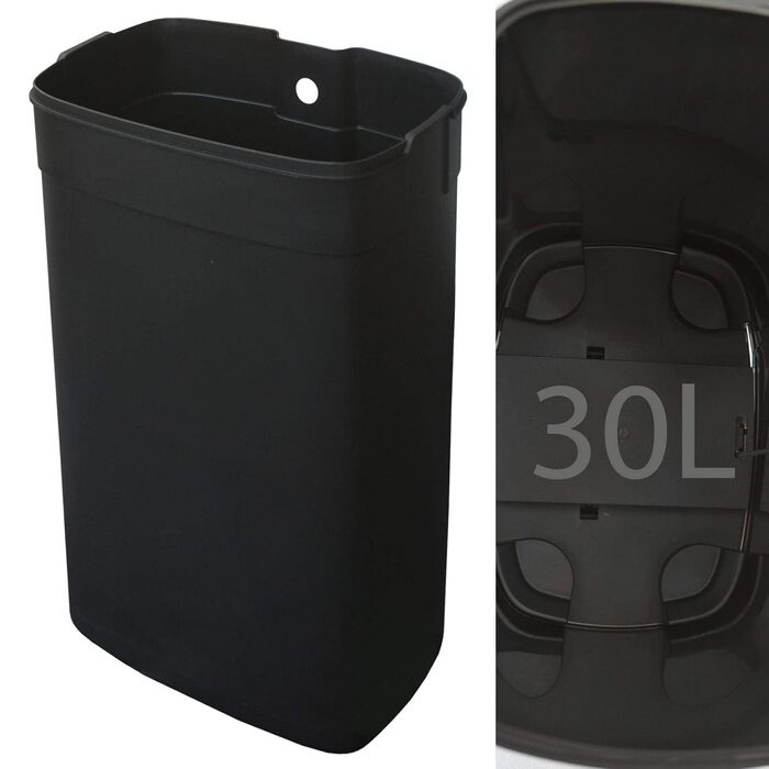 Відро для сміття Floordirekt Dustin 30 л з автоматичним закриттям та знімним внутрішнім відром для кухні