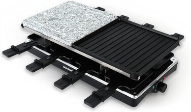 GOURMETmaxx Raclette з Фондю 2-в-1 | Набір для 8 осіб – ідеальний для вечірок | Ракле-фондю комбінація з 8 сковородами, лопатками та виделкою