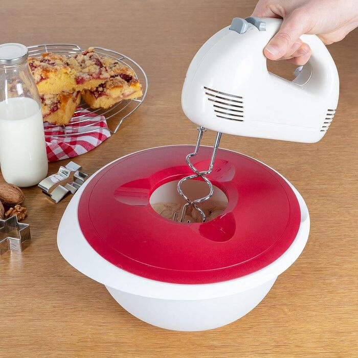 Набір для випічки Westmark Back-Set 4 шт. з мисками, вінчиком, мірною склянкою та скребком/роз’єднувачем для випічки, пластик, білий/червоний/прозорий, 315522E7