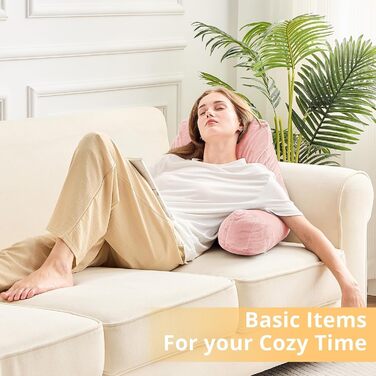 Підкуштунок Sasttie для читання з велюровою спинкою, подушка для підтримки спини для дорослих, з підлокітниками для читання на ліжку, дивані, підлозі, в гуртожитку, аксесуар для читання, персиковий, 18 дюймів, персиковий рожевий