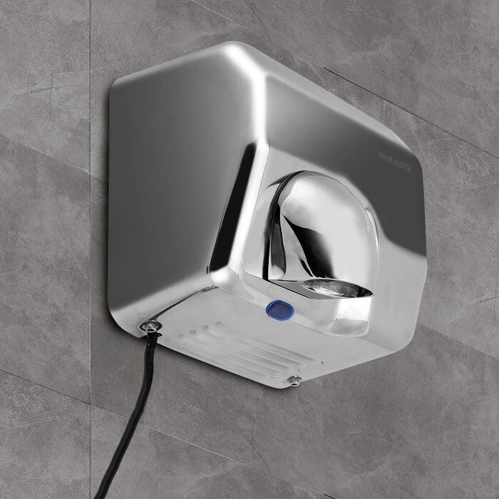 Електричний сушар для рук автоматичний, високошвидкісний, нержавіюча сталь, 2300W, настінний монтаж, сушка за 8-10 секунд, для комерційних туалетів