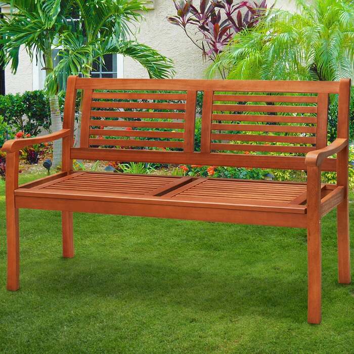 Садова лавка евкаліптова деревина 120x60x90см сертифікована FSC®