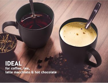 Набір з 6 кавових чашок Miamio Le Papillon, 350 мл, чорний колір