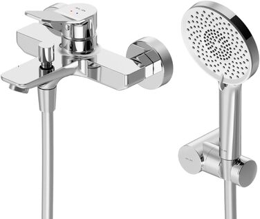 Змішувач для ванни AM.PM X-Joy чорного матового кольору з виливом, одноручний, для ванни та душу, FXA10022