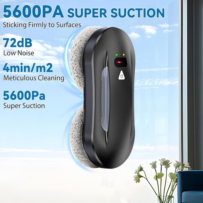 Робот для миття вікон Oamger 5600Pa з подвійним розпиленням, пультом керування та системою розумної навігації | Для внутрішніх та зовнішніх вікон