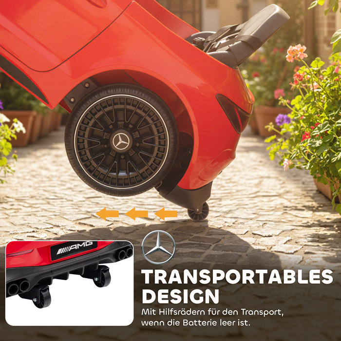 Електромобіль для дітей Kinder, дизайн Mercedes-Benz, двигун 12V, пульт дистанційного керування, світлодіодні фари, музика, для дітей віком 3-6 років, червоний