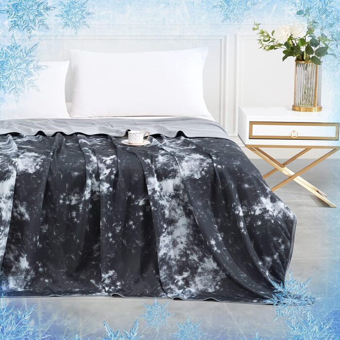 Охолоджуюча ковдра Elegear 2в1, Arc-Chill Q-Max0.5, двостороння, 150x200 см, Tie Dye Black, 220x200 см