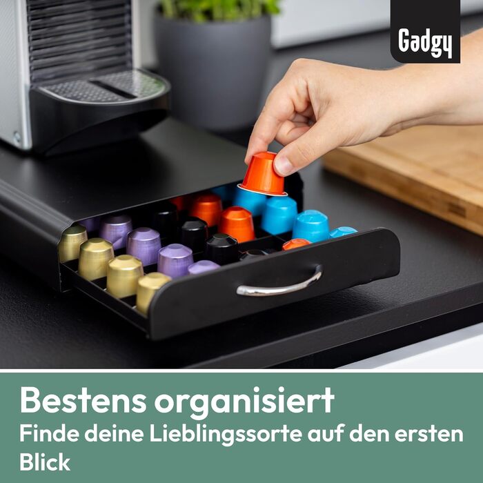 Тримач для капсул кави Gadgy | На зберігання 36 капсул | Ящик для капсул Nespresso | Тримач з нержавіючої сталі