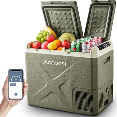 Холодильник автомобільний AAOBOSI 40L з WiFi, -20°C, 12/24/240V, для авто, вантажівки, човна, кемпінгу