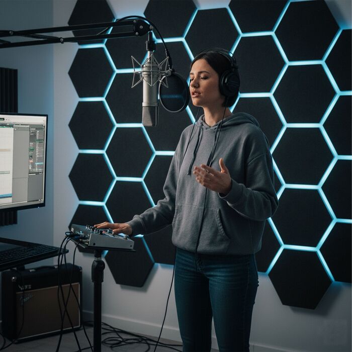 Набір шестикутних акустичних панелей Relaxdays, самоклеючі