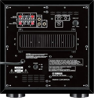 Сабвуфер Yamaha NS-SW200 з портом twisted Flare, трубка фазоінвертора, рояльний лак чорний, одинарний