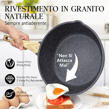 Wok-сковорода GiPP з високим бортиком, 24 см, керамічне антипригарне покриття, з кришкою, 4.3 л, для всіх типів плит, білий (сірий), PFOS/PFOA-free