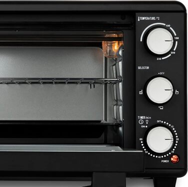 Електрична піч H.Koenig Mini Four 25L: компактна, багатофункціональна, 1500W, 4 режими, таймер, склодвері, решітка-гриль