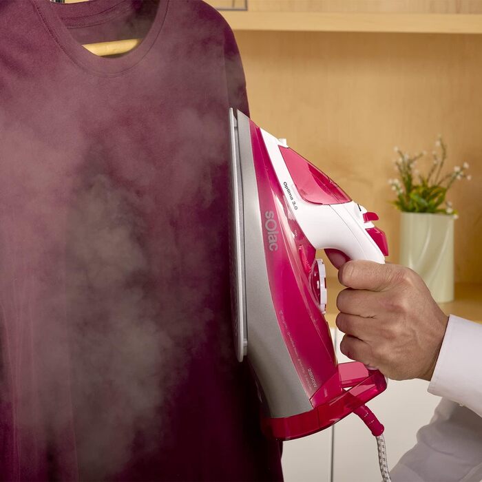 Праска з парою Solac Solution PV2490: 3000W, 200 г/хв, керамічна підошва, антинакип, самоочищення, 290 мл