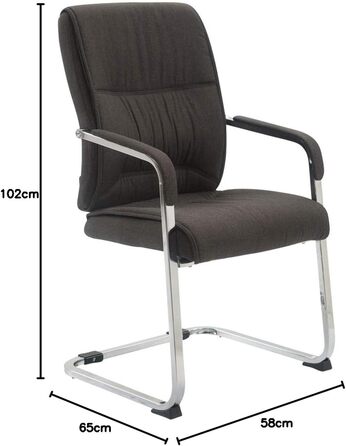 Крісло конференції Anubis XXL темно-сіре з м'яким сидінням та металевим каркасом