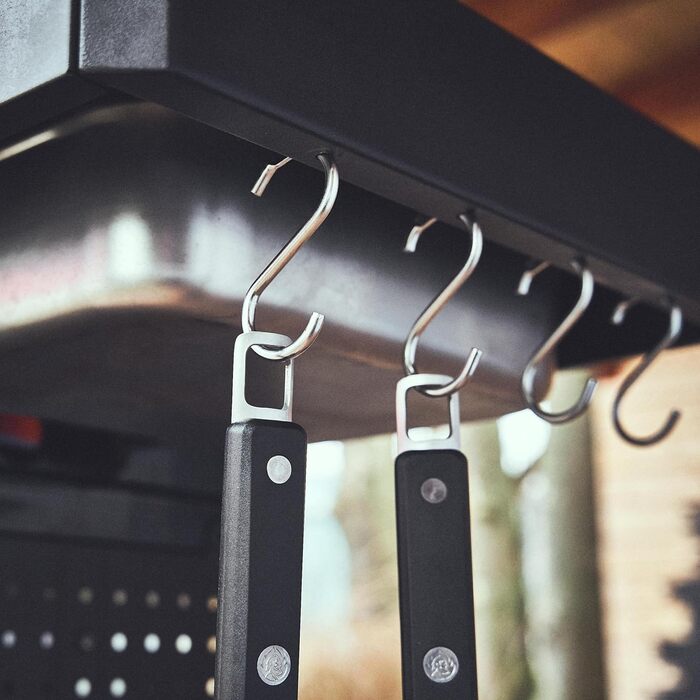 Набір гриль-посуду BURNHARD 5 предметів, 42 см, акацієве дерево, нержавіюча сталь. Комплектація: щипці, лопатка, виделка, щітка, знімач нагару.