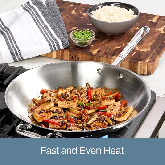 Вок-сковорода All-Clad 4414 з нержавіючої сталі, 5 л, 35.6 см