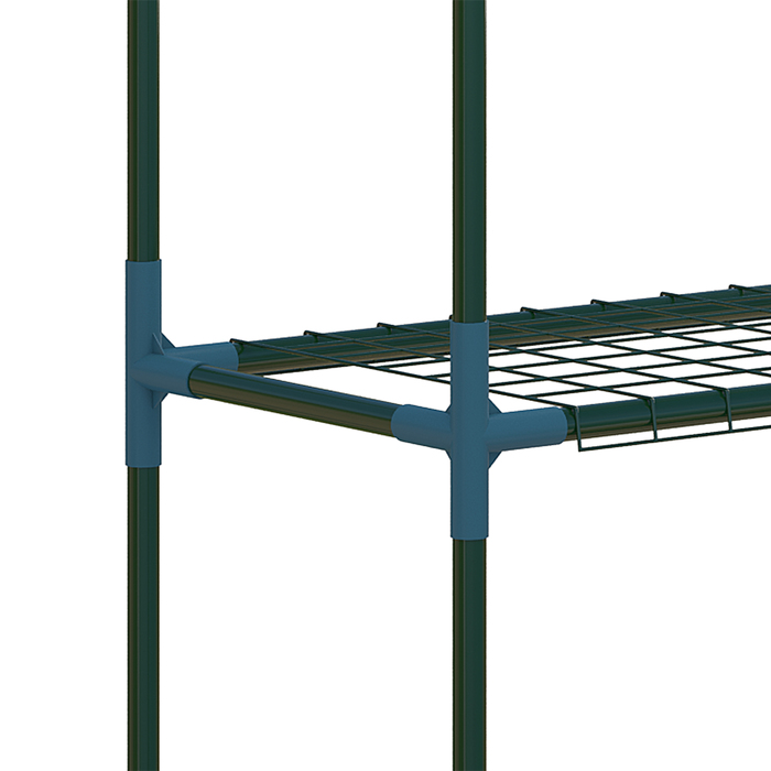 Настінна полиця для рослин, набір з 2 шт., по 4 полиці на кожну, можна використовувати разом або окремо, сталь, зелена, 70 x 27 x 110 см