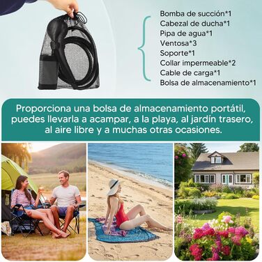 Портативна душова кабіна ShinePick для кемпінгу, акумулятор 3000 mAh, LED-дисплей, 3 режими, водонепроникність IPX7, для кемпінгу, відпочинку на природі, авто та тварин