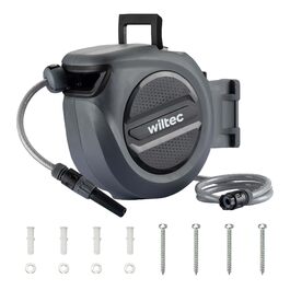 XPOtool Шланг-катушка на стіну з автозмотуванням та 15м водяного шлангу для поливу саду