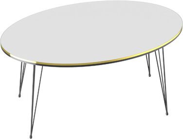 Журнальний столик Hirtshals Журнальний столик 41 x 90 x 50 см ДСП та метал Журнальний столик Диванний стіл для вітальні Спальня Мармур, Білий/Золотий (Білий/Золотий)