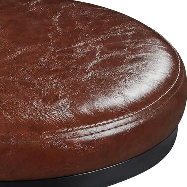 Барний стілець Yaheetech вінтажний, регульована висота, з товстим сидінням, без монтажу, з штучної шкіри, для кухні/вітальні/бару/кафе, коричневий