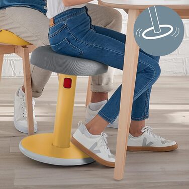 Табурет Leitz Active Sit-Stand, ергономічний, регулюється по висоті, Ergo Cosy, сірий, 65180089, теплий жовтий