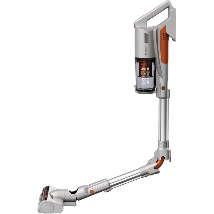 Турботріонік StormStick: Вертикальний пилосос 120 Вт з фільтром MIF, 5 м кабелем, 11 кПа, циклонна технологія (сріблястий)