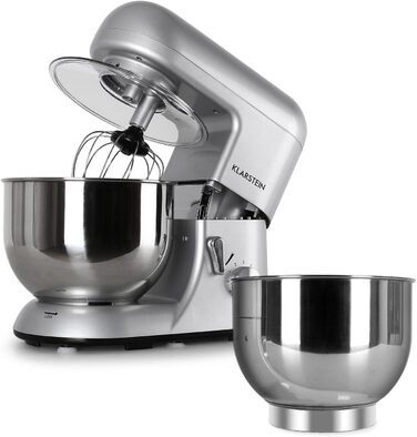 Кухонна машина Klarstein Bella Argentea: 5.2 л, 1300 Вт, 6 швидкостей, чаша з нержавіючої сталі