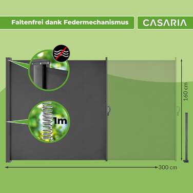 Бічний тент Nosara Anthracite 160х300см розсувний