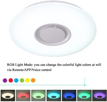 Світлодіодний музичний стельовий світильник із динаміком Bluetooth 36 Вт