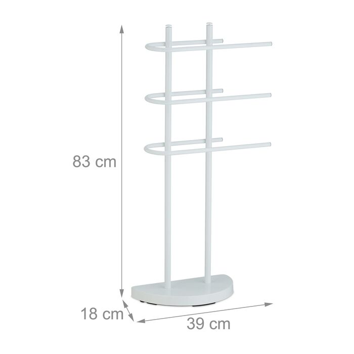 Підставка для рушників Relaxdays біла з 3-ма перекладинами