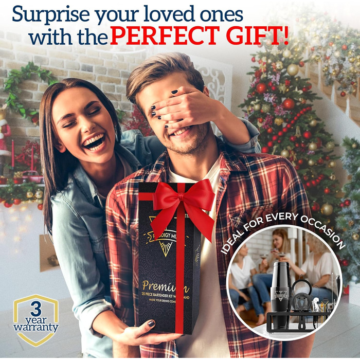 Набір бармена Elite Mixology: Шейкер Boston 20 предметів з підставкою, рецепти. Нержавіюча сталь