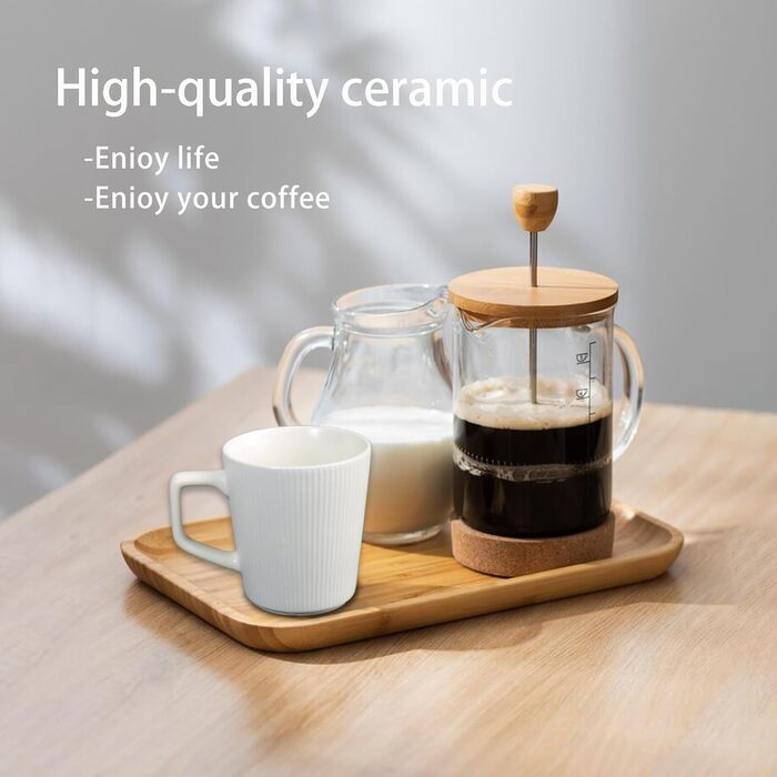 Набір кавових чашок 4 шт. - 500 мл - Матова кераміка - Набір чашок для кави та чаю - Мікрохвильова безпека, зручна ручка