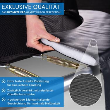 Батут KINETIC SPORTS Ultimate Pro Ø 305 см для дітей з драбиною та захисною сіткою, чорний (Sunset Orange), до 160 кг