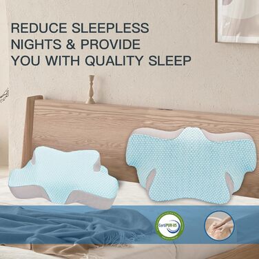 Подушка для шиї FEELIKEY з Memory Foam: охолоджуюча подушка для шийного відділу хребта та болю в плечах - ергономічна ортопедична подушка для сну на боці, спині та животі