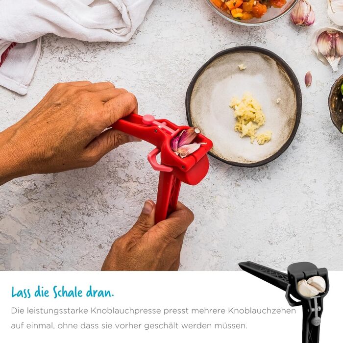 Dreamfarm GARJECT LITE: Прес для часнику з пластику, самоочищується, безпечний (BPA-free), чорний