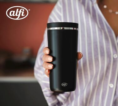 Термокружка Alfi ISO Coffee Mug Pro, бежевий матовий, 0.38 л, нержавіюча сталь, для кави з собою, з термоізоляцією, 6 годин гаряче, 12 годин холодне, без BPA, миється в посудомийній машині