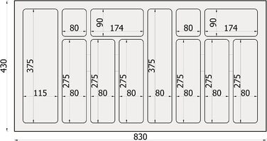 Вставка для столових приладів sossai Divio для висувних ящиків 45 см / ширина 38 см x Глибина 43 см обрізна з 5 відділеннями / Колір Білий / Система розташування ящиків для столових приладів (83 x 43 см-12 відділень)