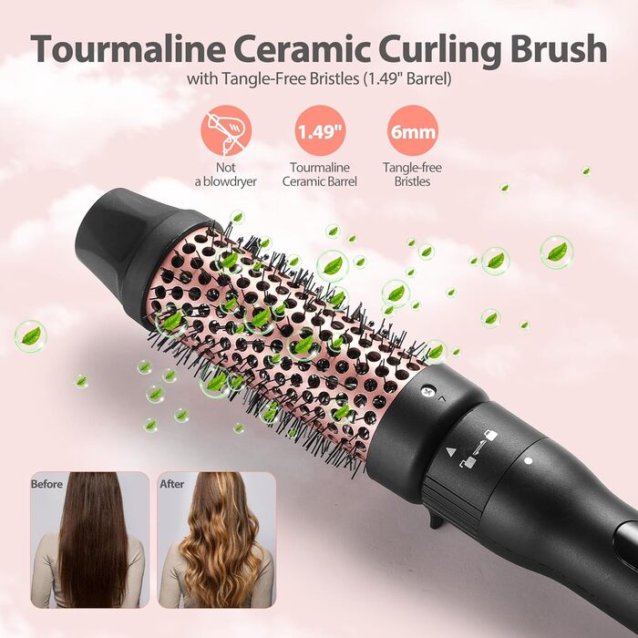 Локкенштаб 5 в 1 Haglater: Керамічний локкенштаб з насадками для великих та маленьких локонів (9-38 мм)