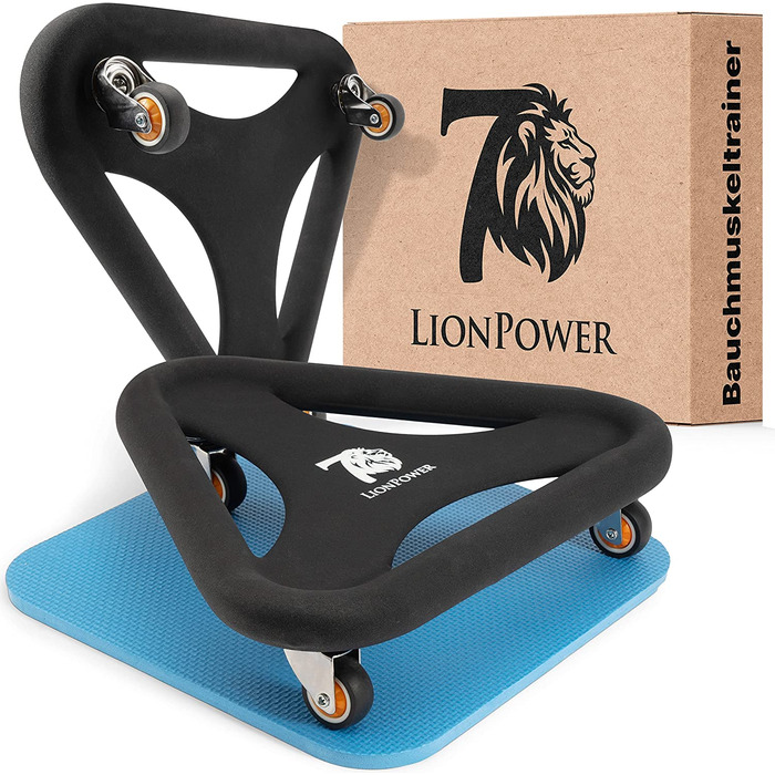 Тренажер для преса і тіла LionPower7 (360°), нековзний наколінник, для балансу, Чорний